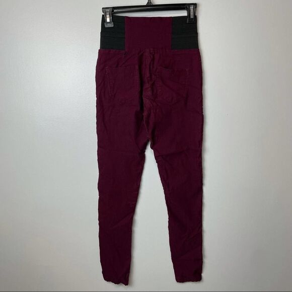 Burgundy Maroon Spandex Stretchy Skinny Tight Jeggings with pockets size M - Picture 7 of 13